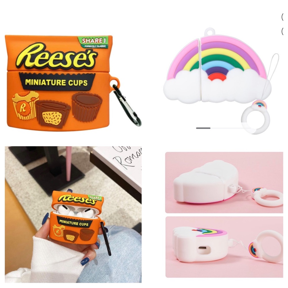 TWO AirPod Cases Reeses and Rainbow